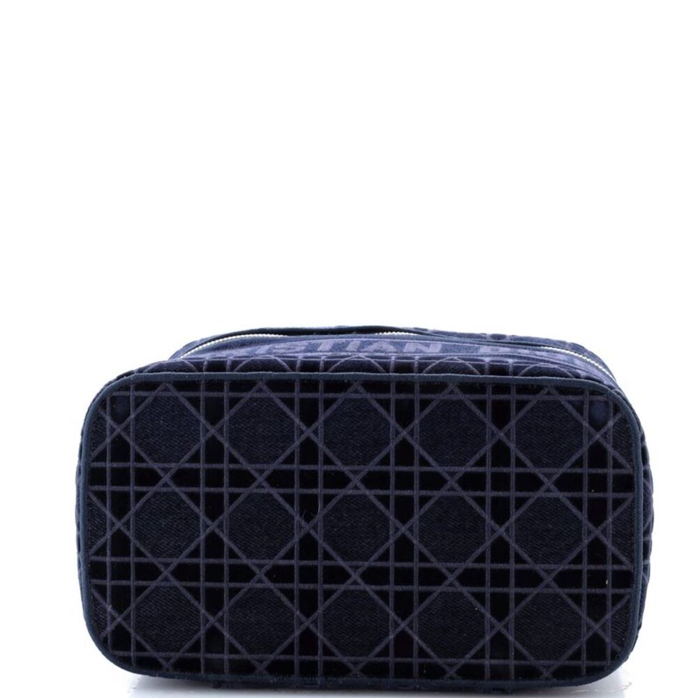 Christian Dior DiorTravel Vanity Case Cannage Embroidered Velvet Blue - Picture 4 of 6